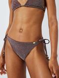 AND/OR Shimmer String Bikini Bottoms, Chocolate