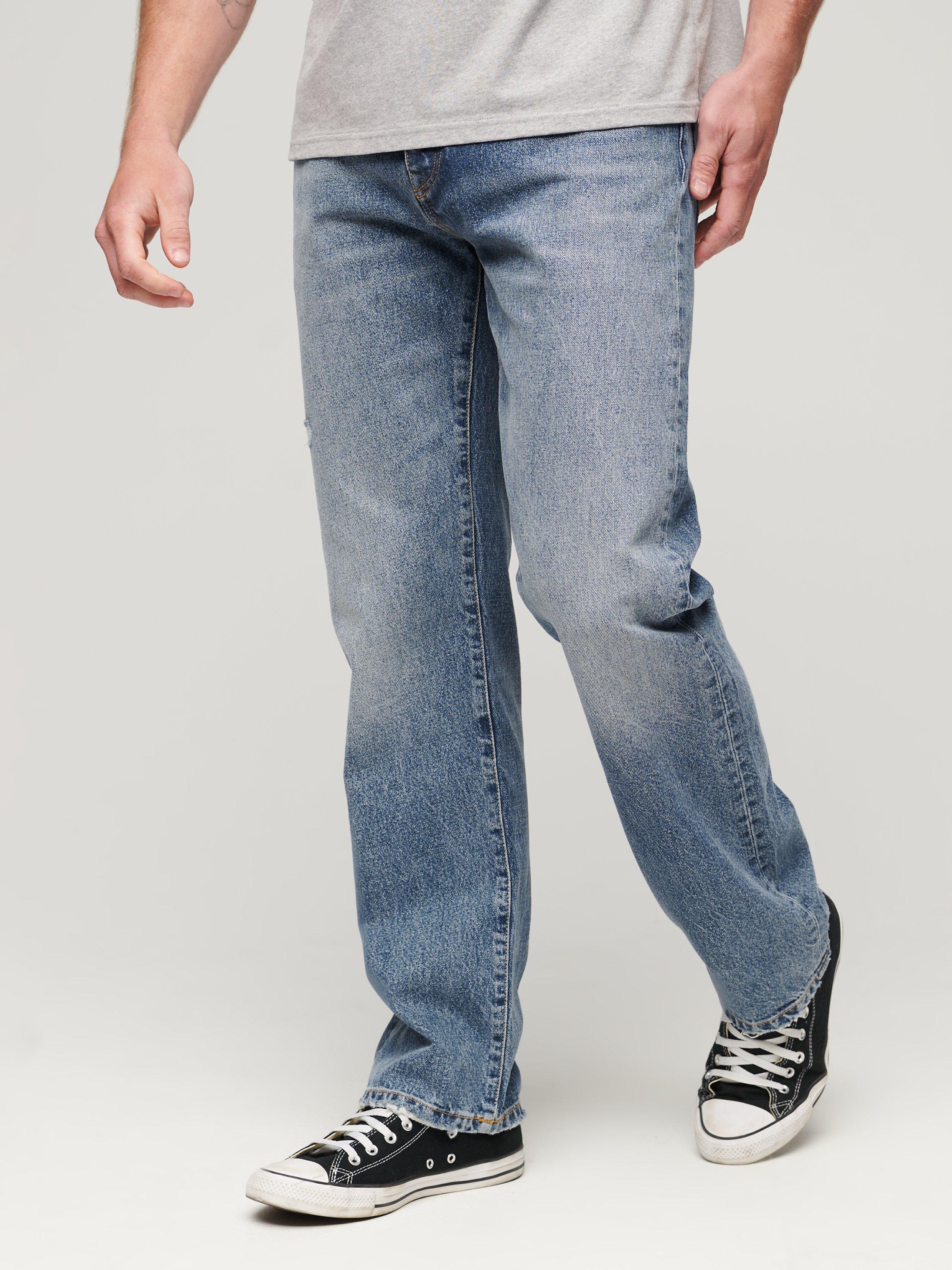 Superdry Organic Cotton Vintage Straight Jeans, Mid Blue, W36/L34