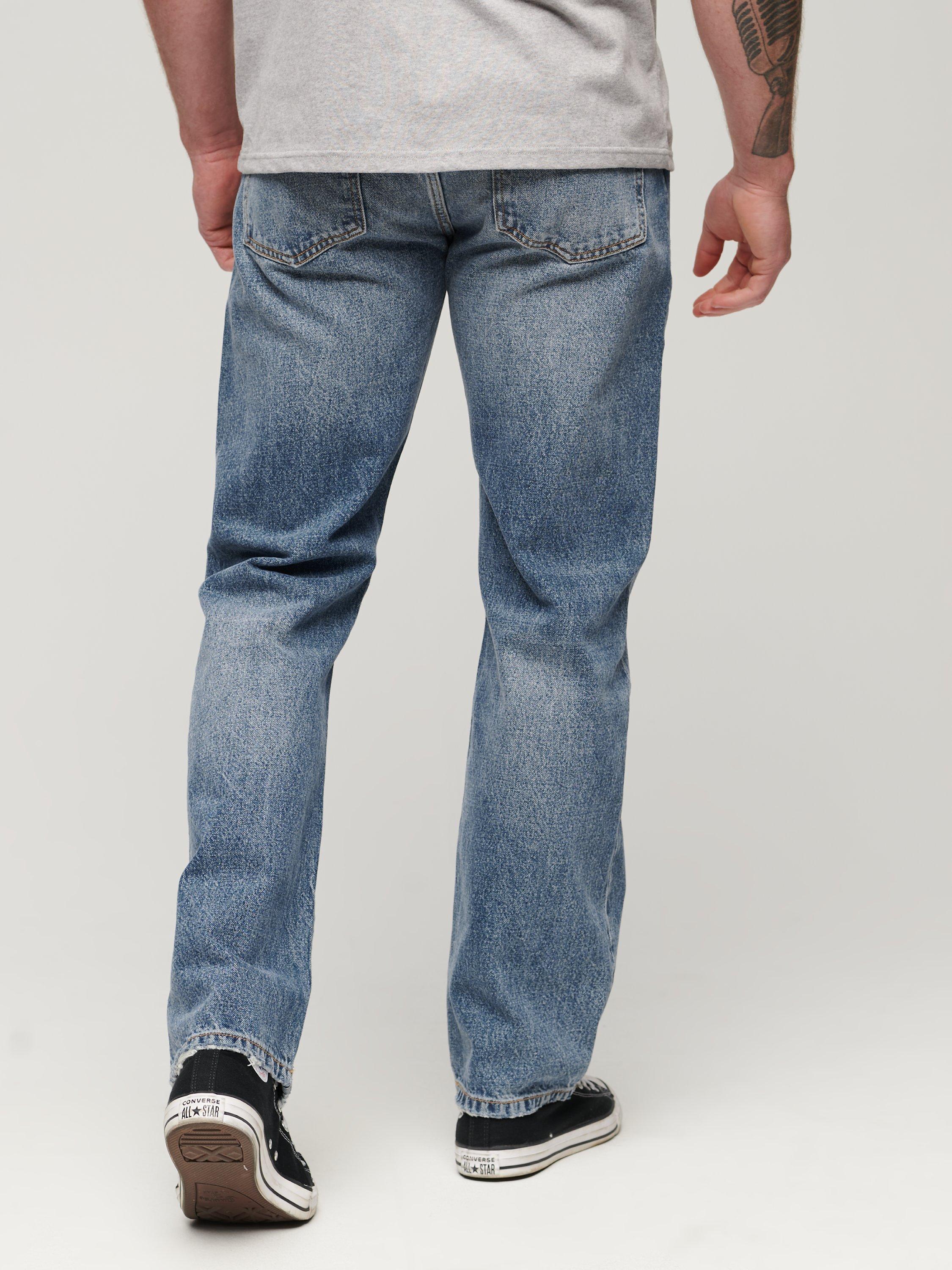 Superdry Organic Cotton Vintage Straight Jeans, Mid Blue, W36/L34