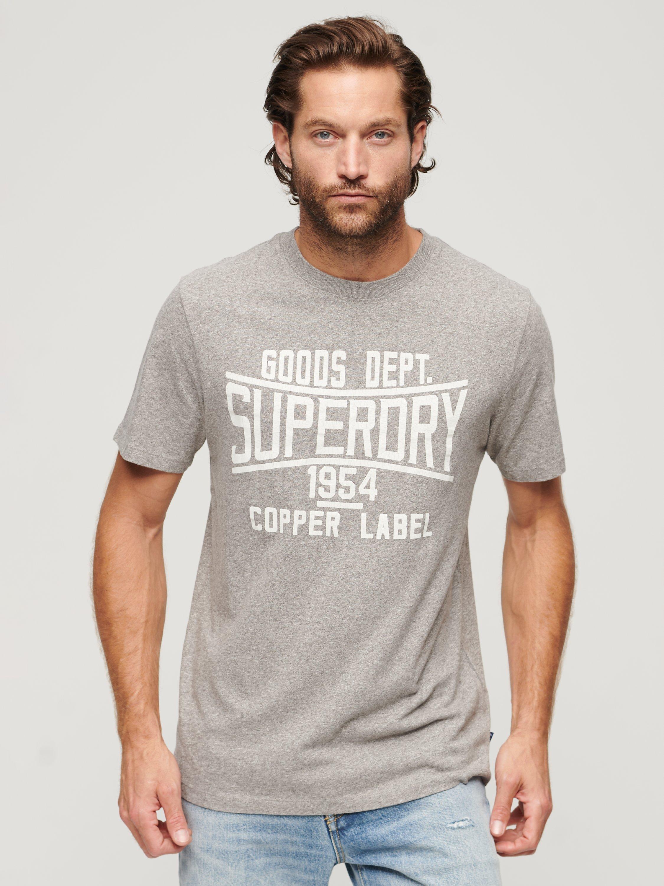 Superdry Copper Label Workwear T-Shirt, Steel Grey Grindle