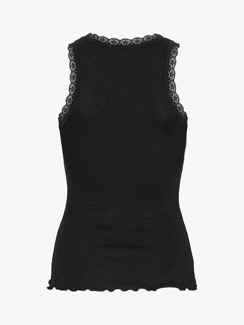 Product image 4 of 4, which shows A-VIEW Florine Lace Trim Tank Top, Black, XS