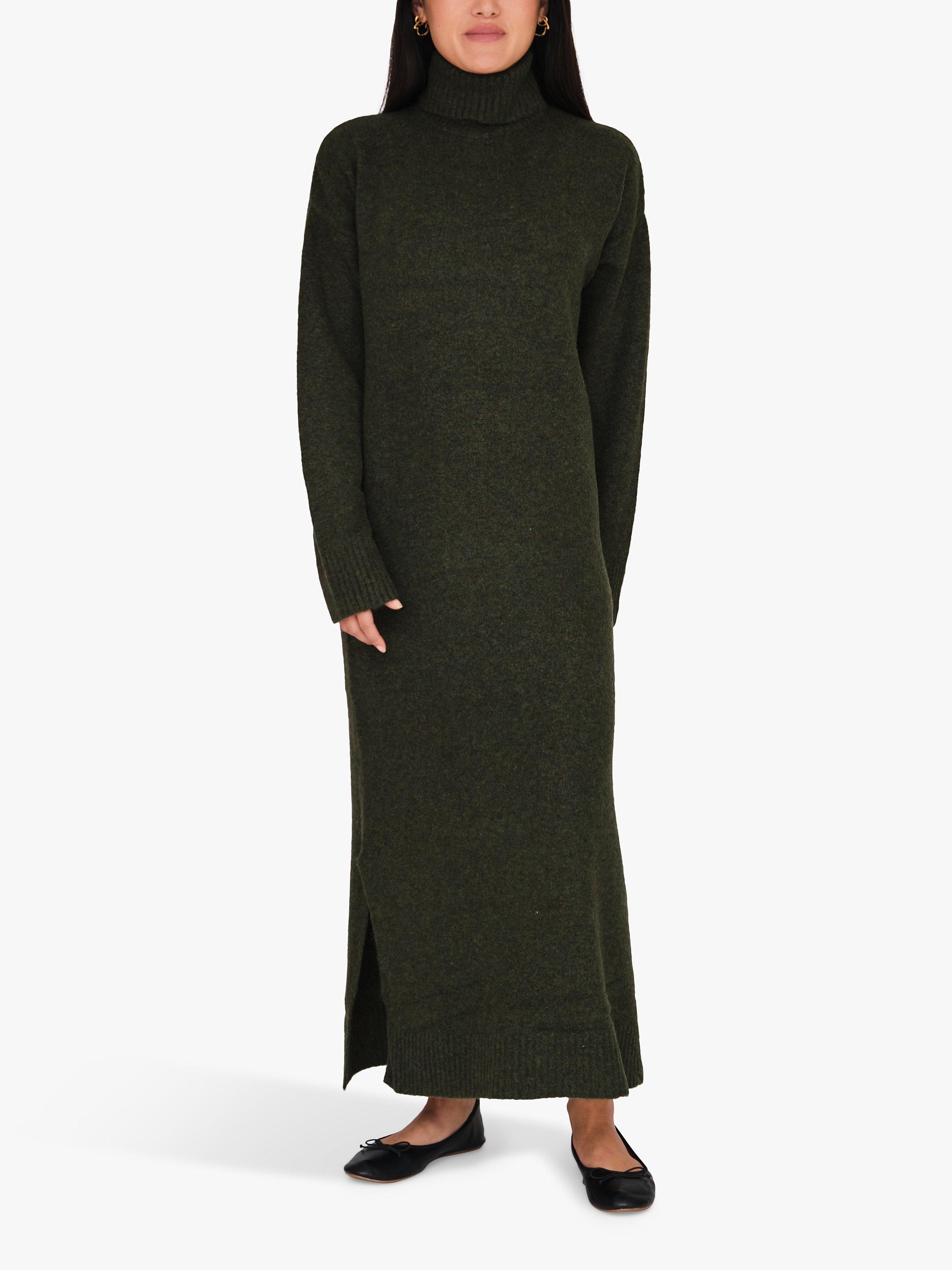 A-VIEW Penny Knit Wool Blend Jumper Dress, 894 Army