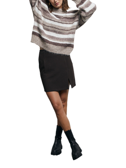 A-VIEW Annali Side Slit Skirt, Brown