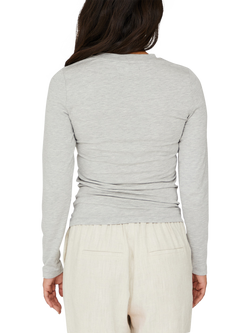 A-VIEW Stabil Cotton Blend Long Sleeve Top - view 2, Light Grey