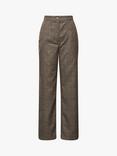 A-VIEW Annali Check Wide Leg Trousers, Brown