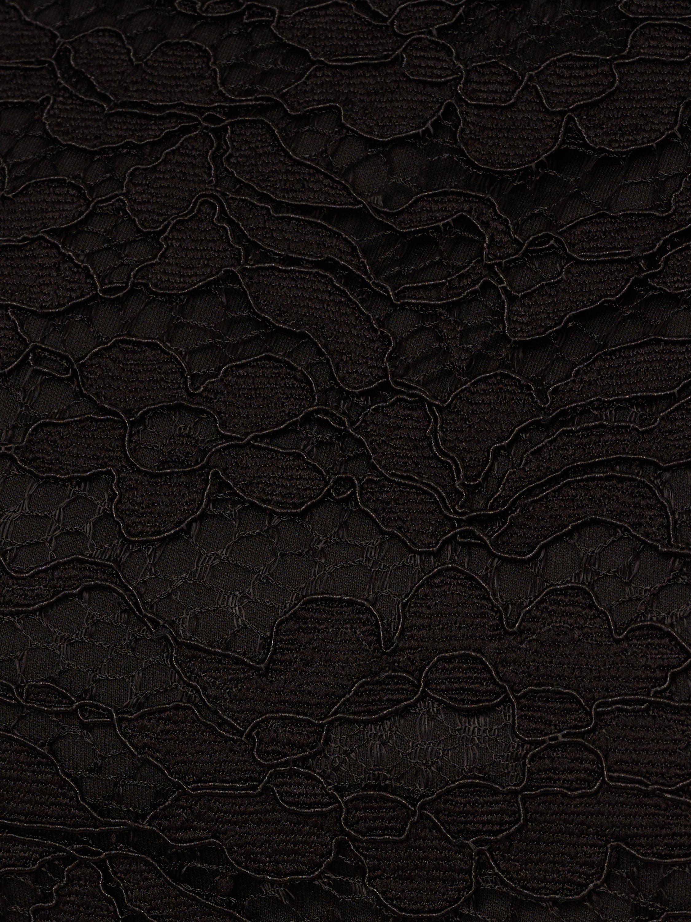 Product image 8 of 8, which shows Adrianna Papell Roll Neck Lace Sleeve Sheath Dress, Black, 6