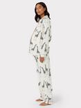 Chelsea Peers Giraffe Long Shirt Organic Cotton Maternity Pyjama Set, Off White