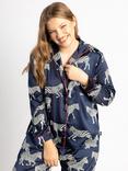 Chelsea Peers Curve Zebra Long Shirt Satin Pyjama Set