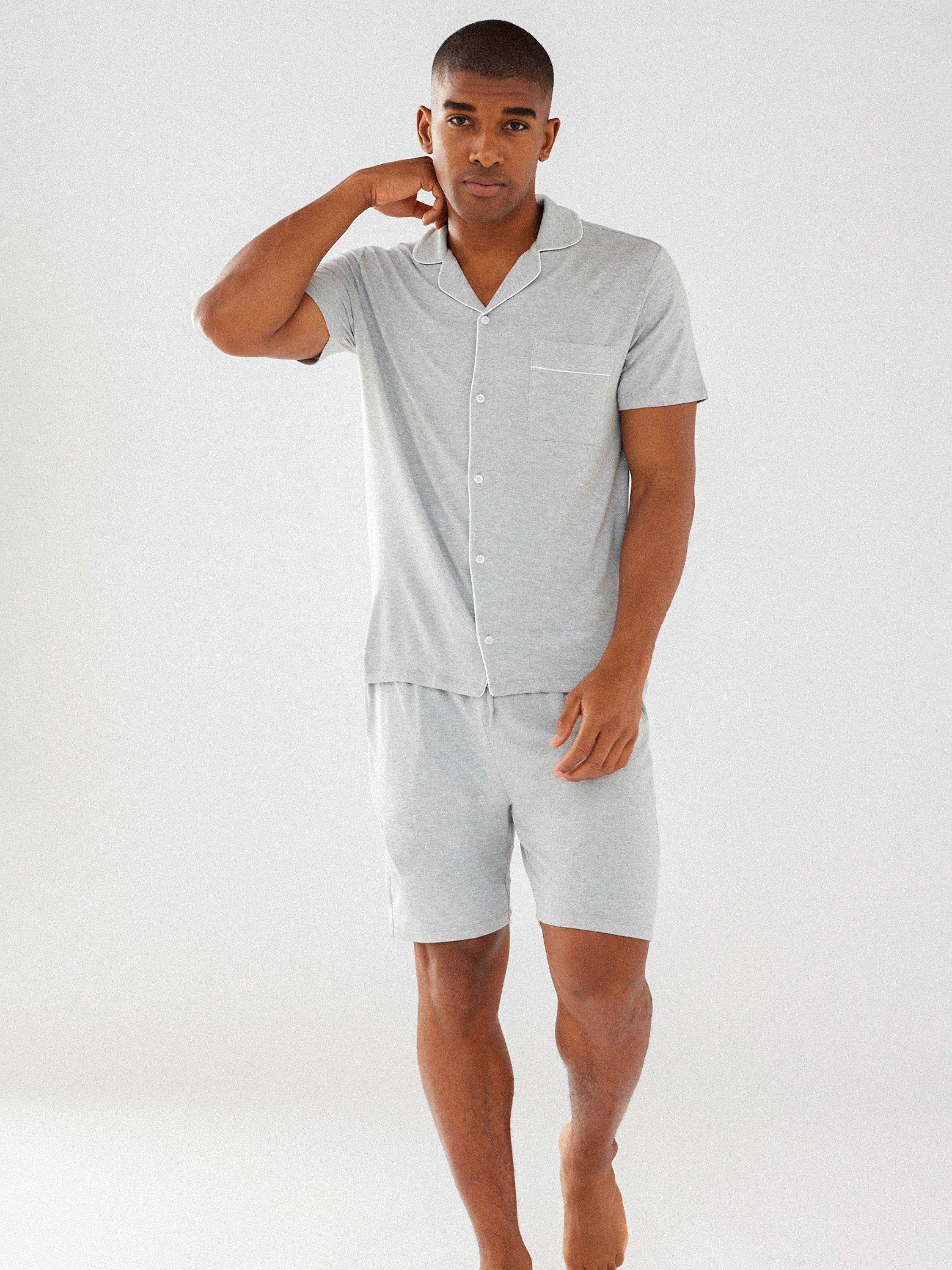 Chelsea Peers Modal Short Shirt Pyjama Set, Grey