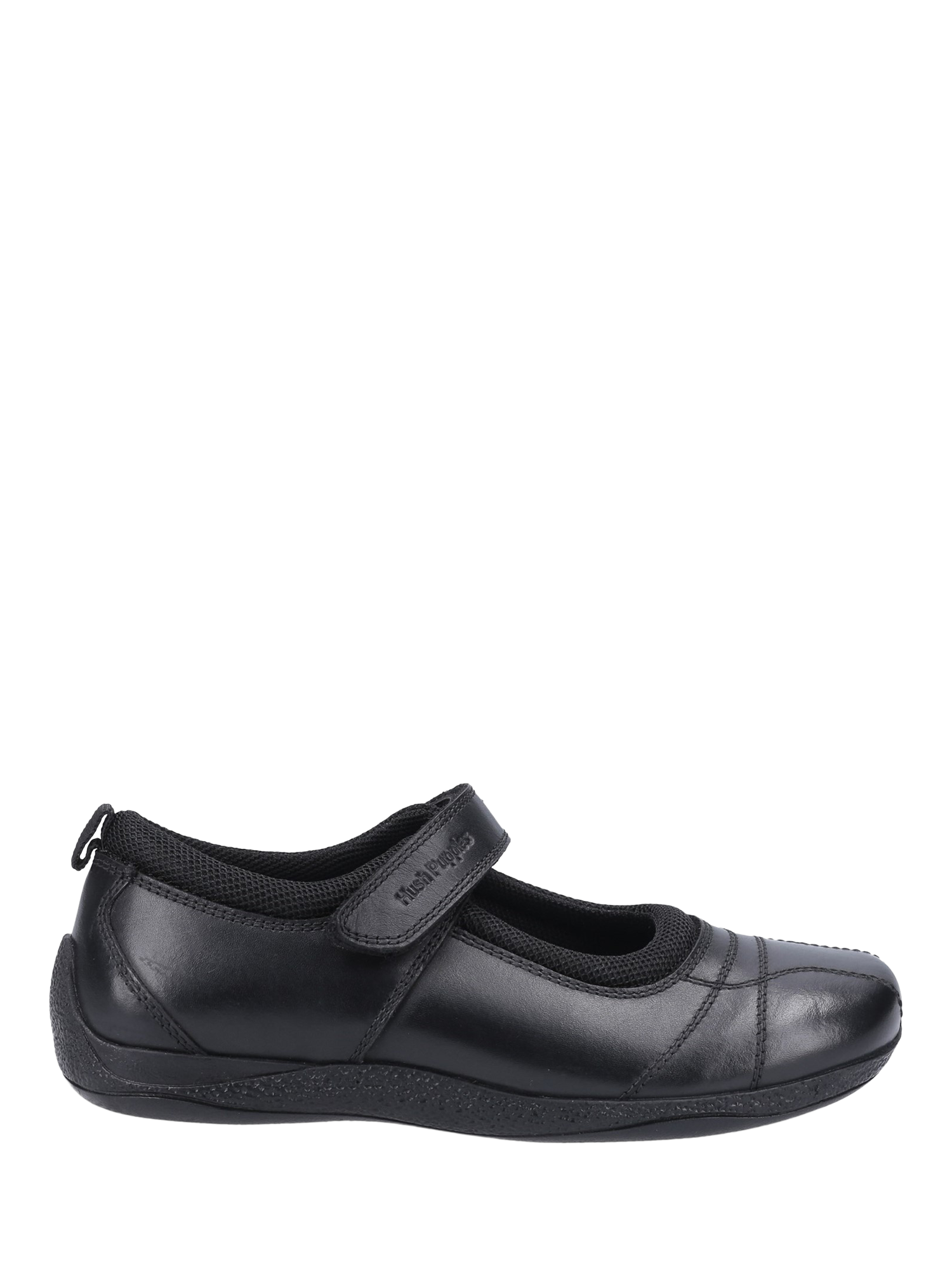 Product image 1 of 4, which shows Hush Puppies Kids' Clara Senior School Shoes, Black, 5