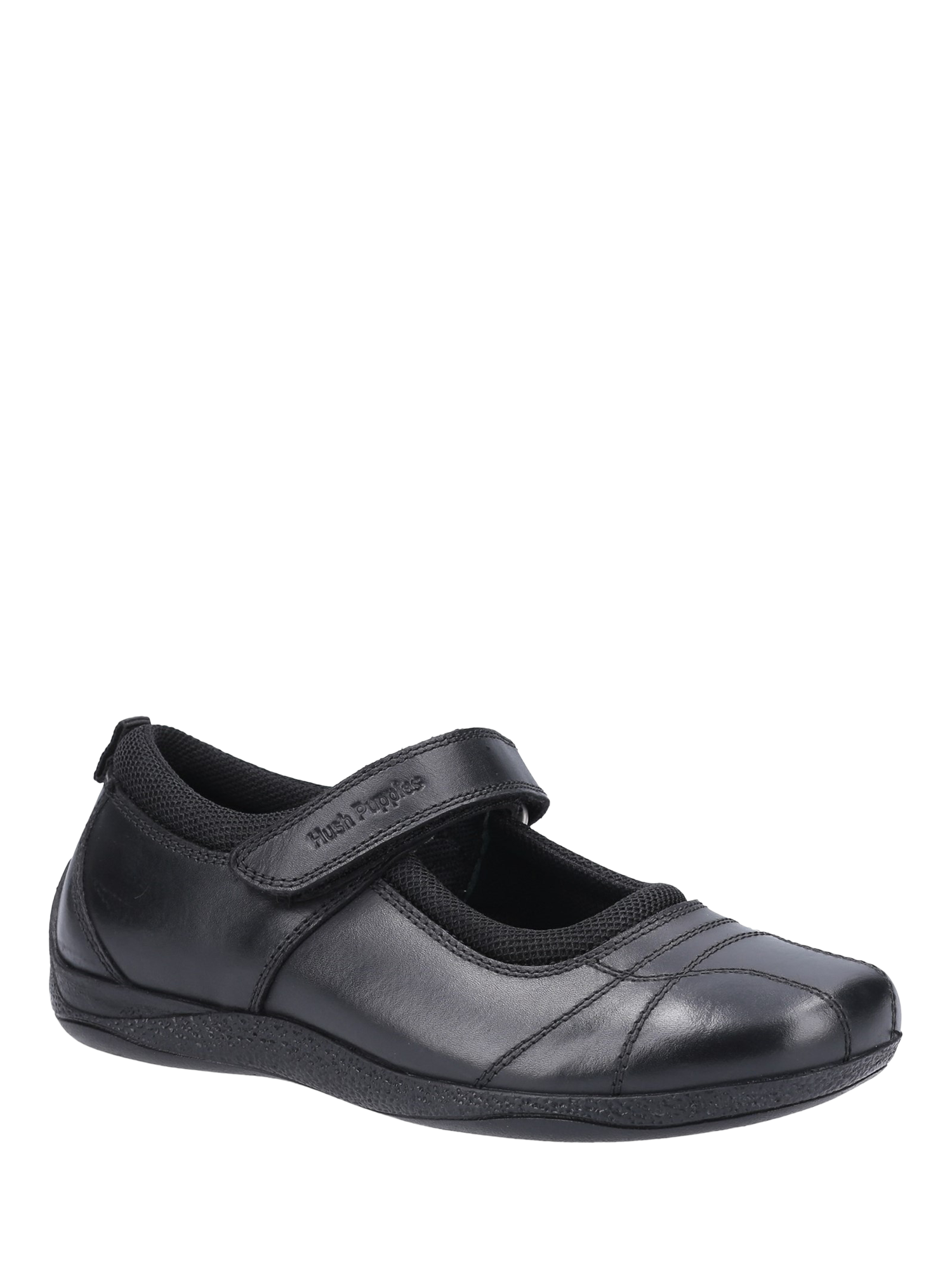Product image 2 of 4, which shows Hush Puppies Kids' Clara Senior School Shoes, Black, 5