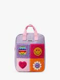 Small Stuff Kids' SMILEYWORLD®️ Faux Fur Patch Backpack, Lilac