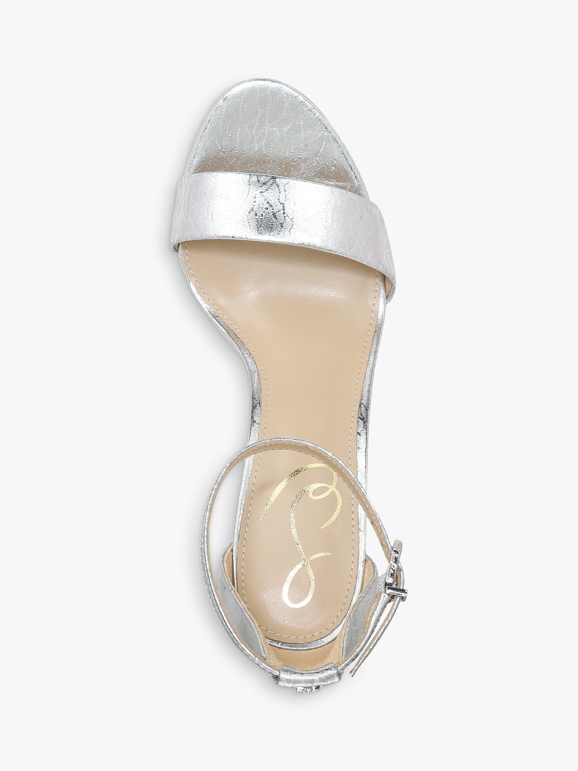 Product image 5 of 6, which shows Sam Edelman Yaro Block Heel Sandals, Silver, 3