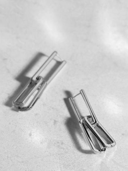 Mint Velvet Link Drop Earrings, Silver