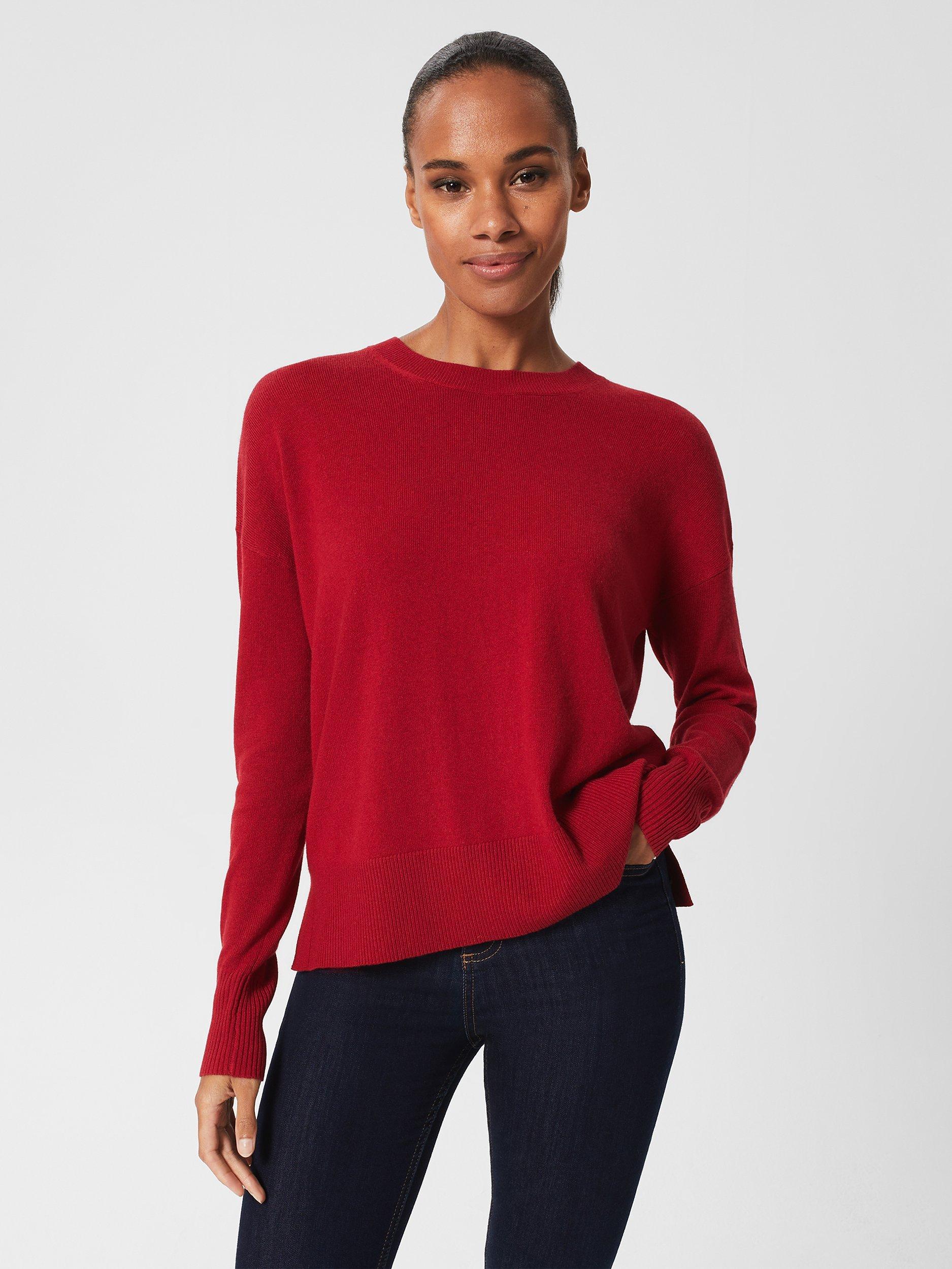 Hobbs Lydia Button Back Jumper, Red