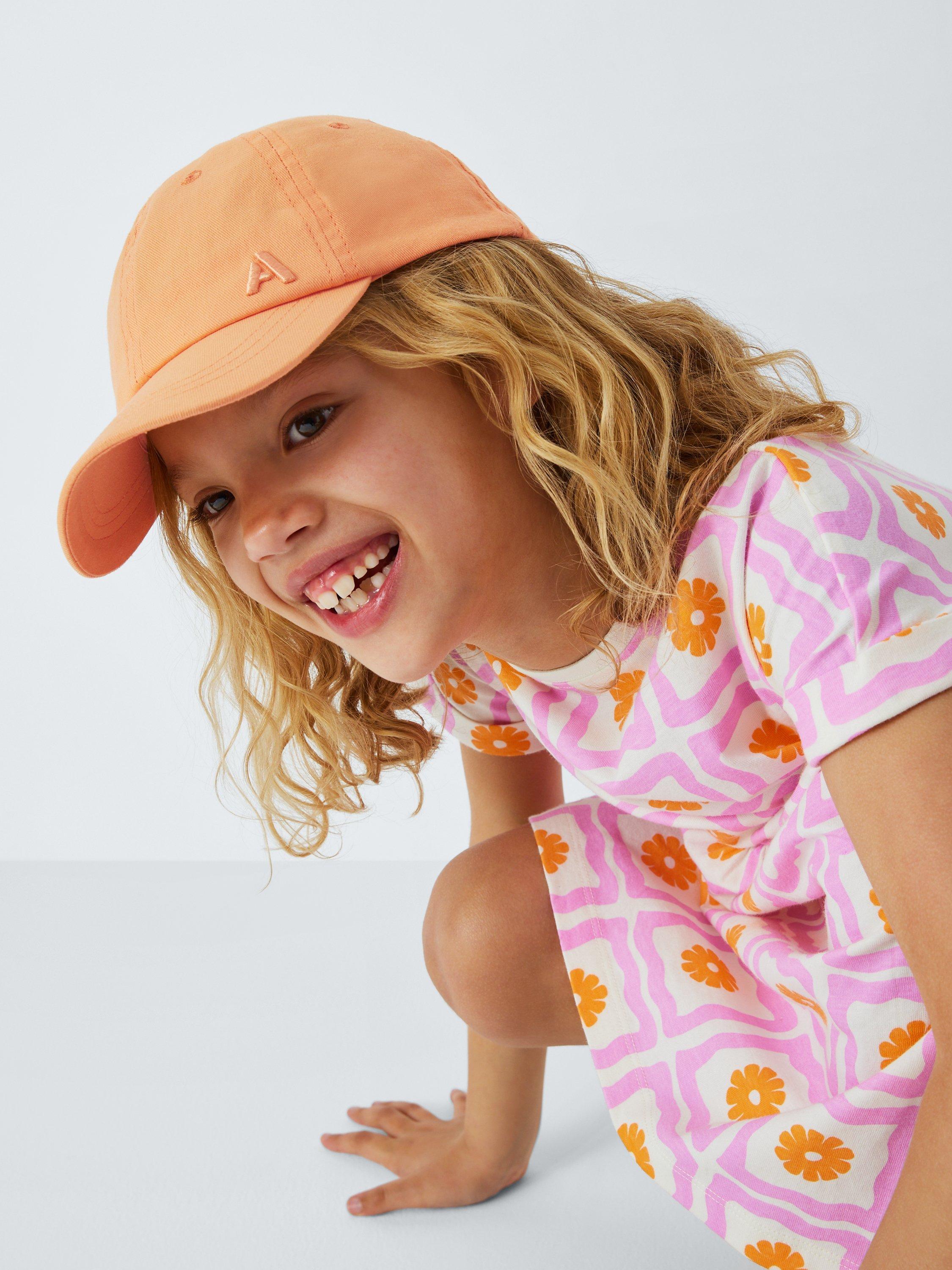 Product image 3 of 4, which shows John Lewis ANYDAY Kids' Embroidered Baseball Cap, Orange, 3-5 years