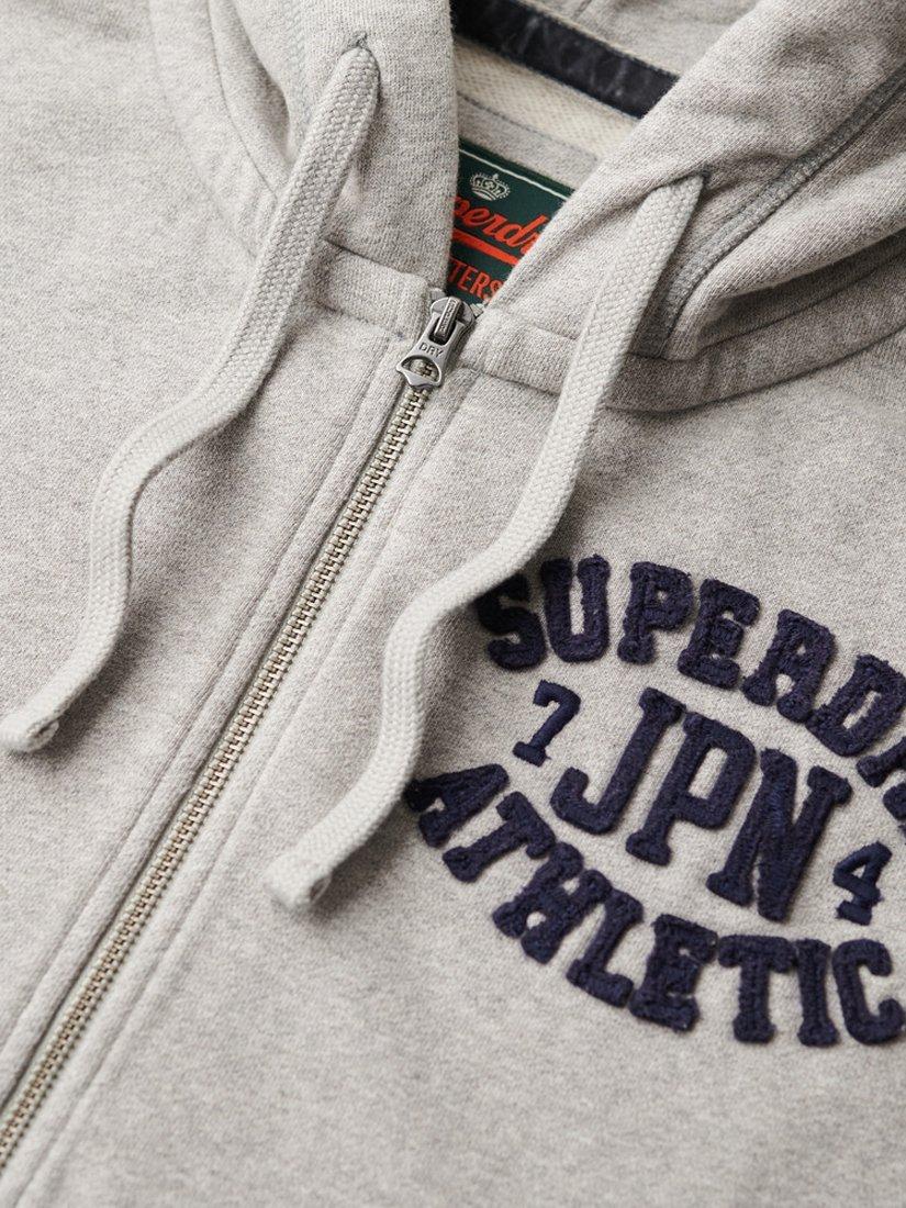 Product image 5 of 5, which shows Superdry Vintage Athletic Zip Hoodie, Light Grey, XXL
