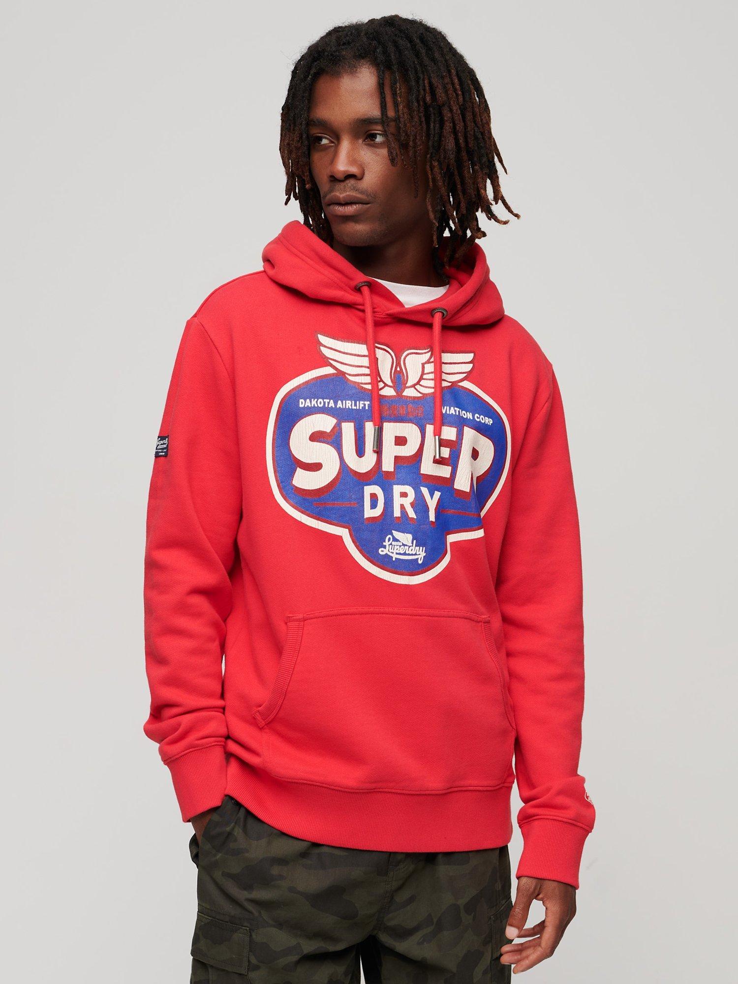 Superdry Workwear Logo Graphic Hoodie, Soda Pop Red
