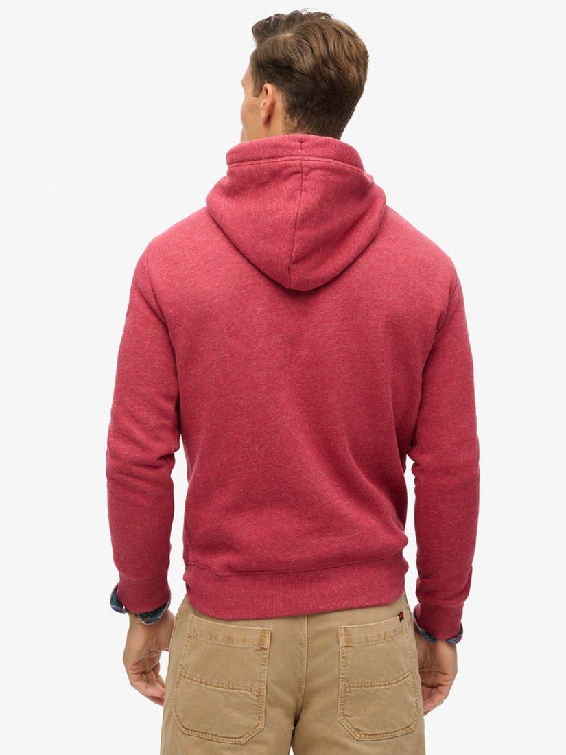 Superdry Organic Cotton Essential Logo Hoodie Berry Red Marl