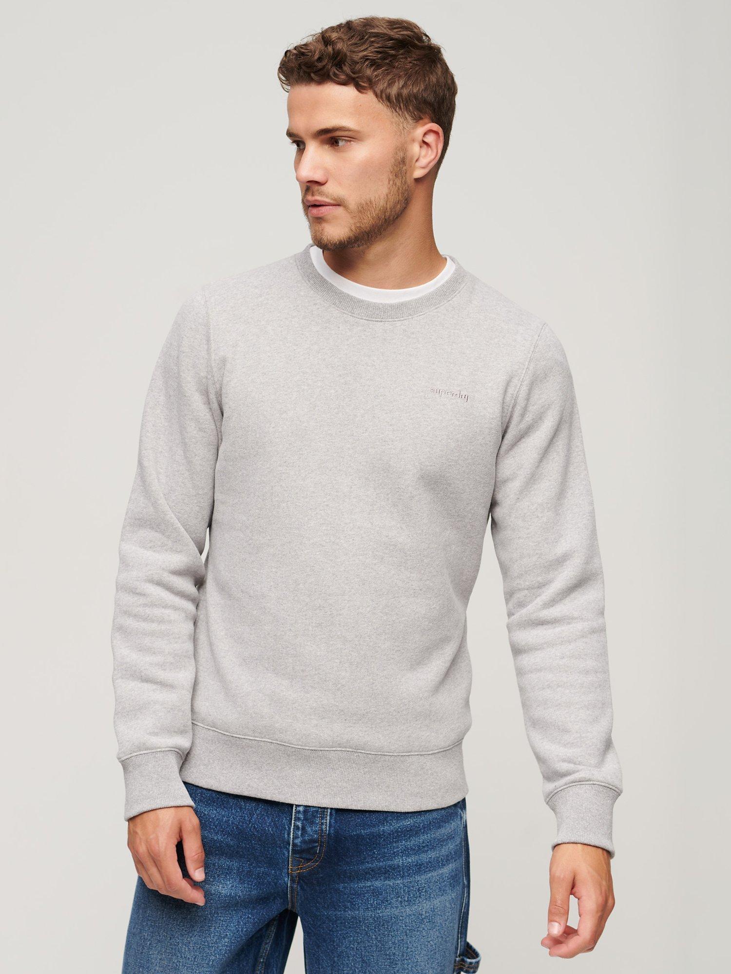 Superdry Vintage Washed Cotton Sweatshirt, College Grey Marl