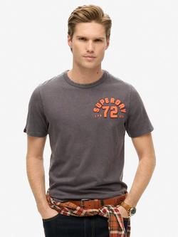 Superdry Vintage Athletic Chest Short Sleeve T-Shirt, Graphite Black, Graphite Black