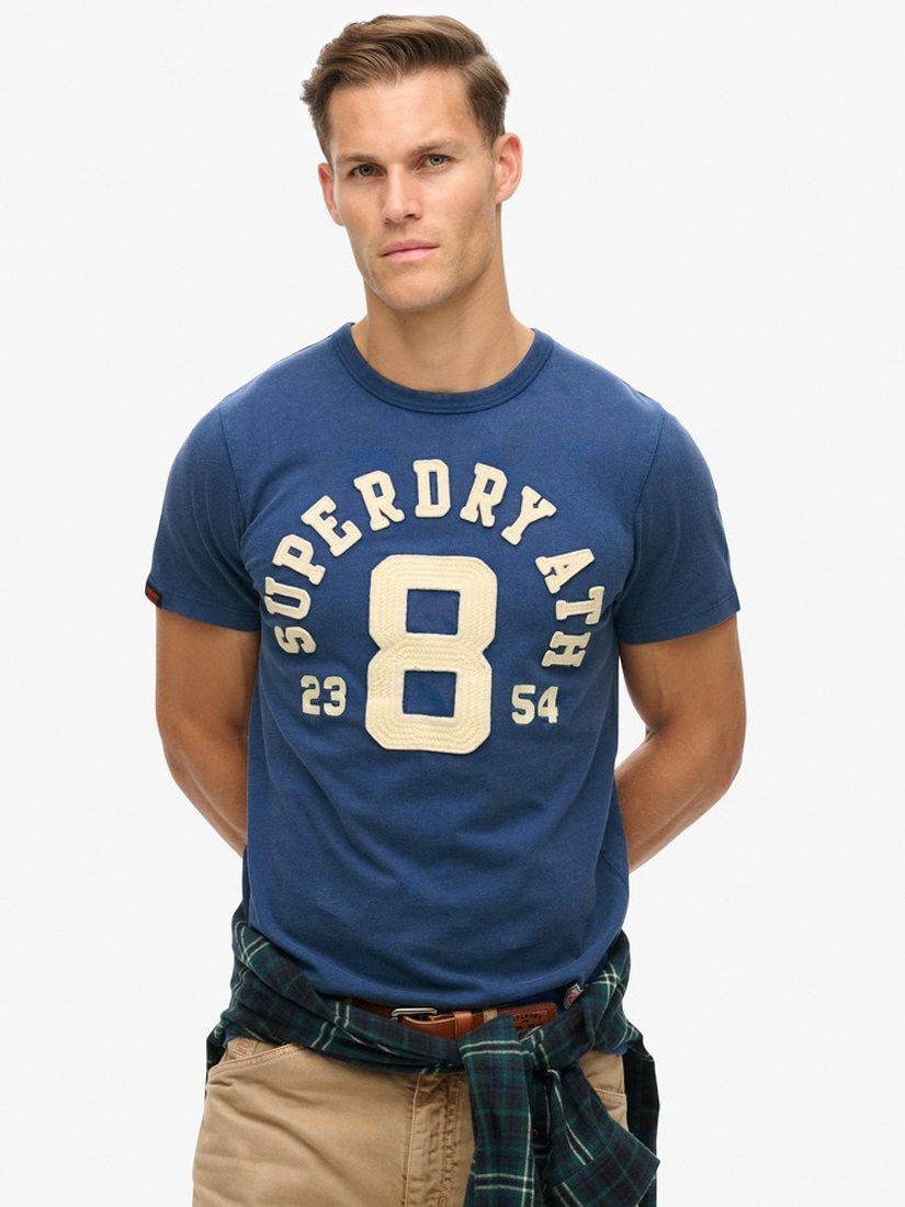 Superdry Cotton Logo Embroidered T-Shirt, Supermarine Navy