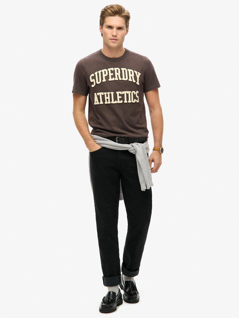 Product image 2 of 6, which shows Superdry Vintage Athletic Short Sleeve T-Shirt, Dark Grey Green, L