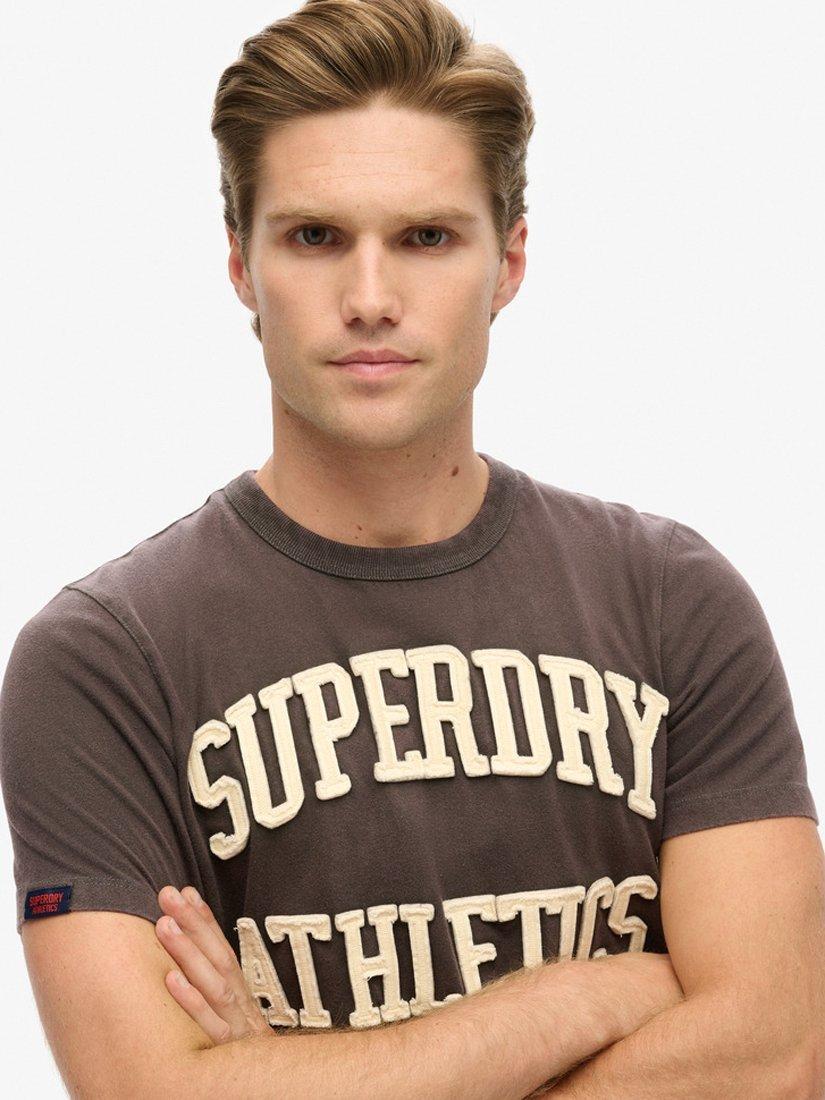 Product image 4 of 6, which shows Superdry Vintage Athletic Short Sleeve T-Shirt, Dark Grey Green, L