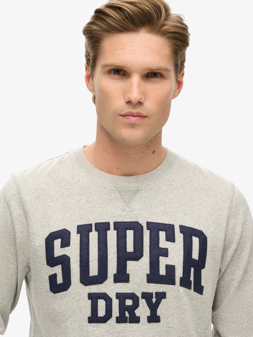 Superdry Vintage Athletic Chest Long Sleeve T-Shirt, Grey, XXL