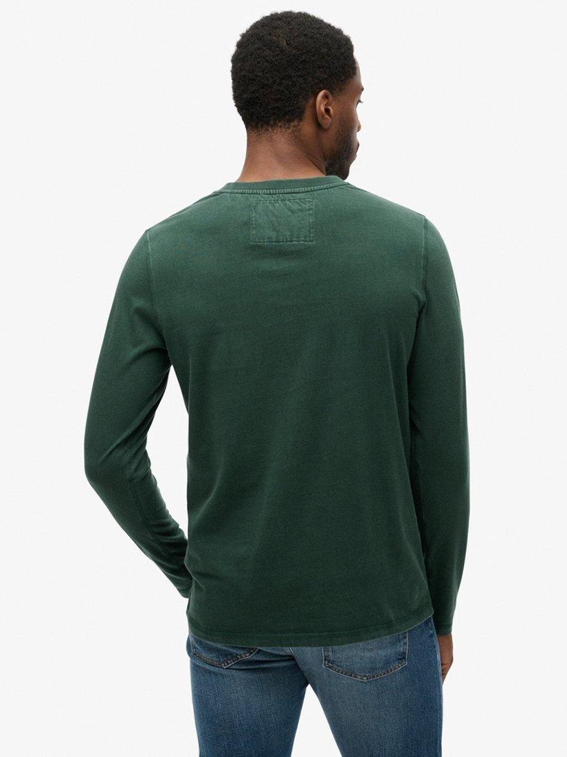 Product image 6 of 6, which shows Superdry Vintage Athletic Chest Long Sleeve T-Shirt, Enamel Green, S