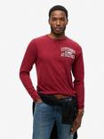 Superdry Vintage Athletic Chest Long Sleeve T-Shirt, Burgundy