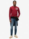 Superdry Vintage Athletic Chest Long Sleeve T-Shirt, Burgundy