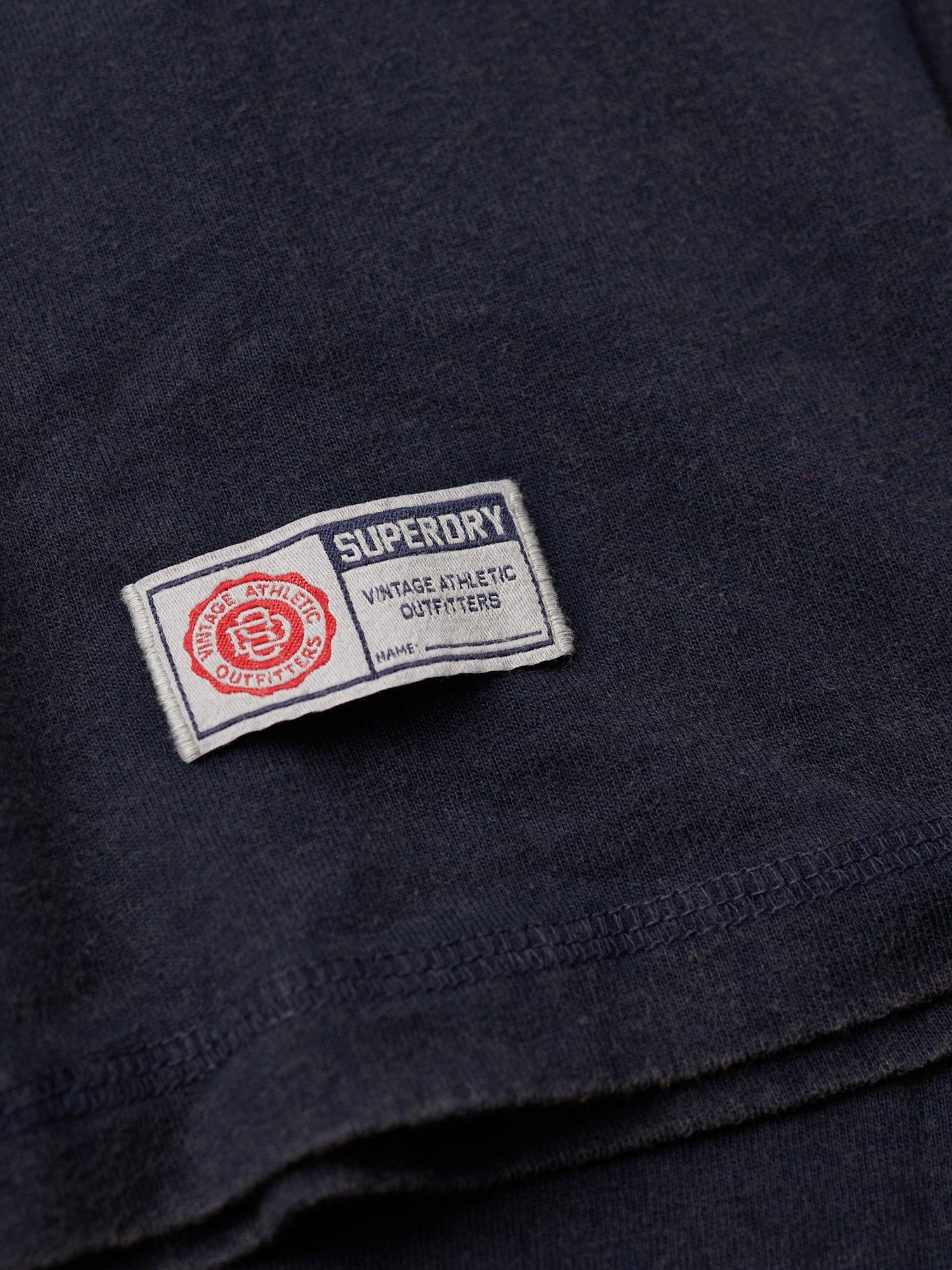 Product image 3 of 6, which shows Superdry Vintage Athletic Chest Long Sleeve T-Shirt, Rich Navy, S