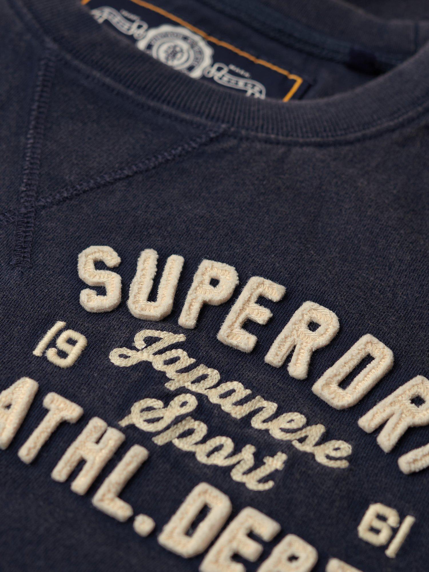 Product image 5 of 6, which shows Superdry Vintage Athletic Chest Long Sleeve T-Shirt, Rich Navy, S