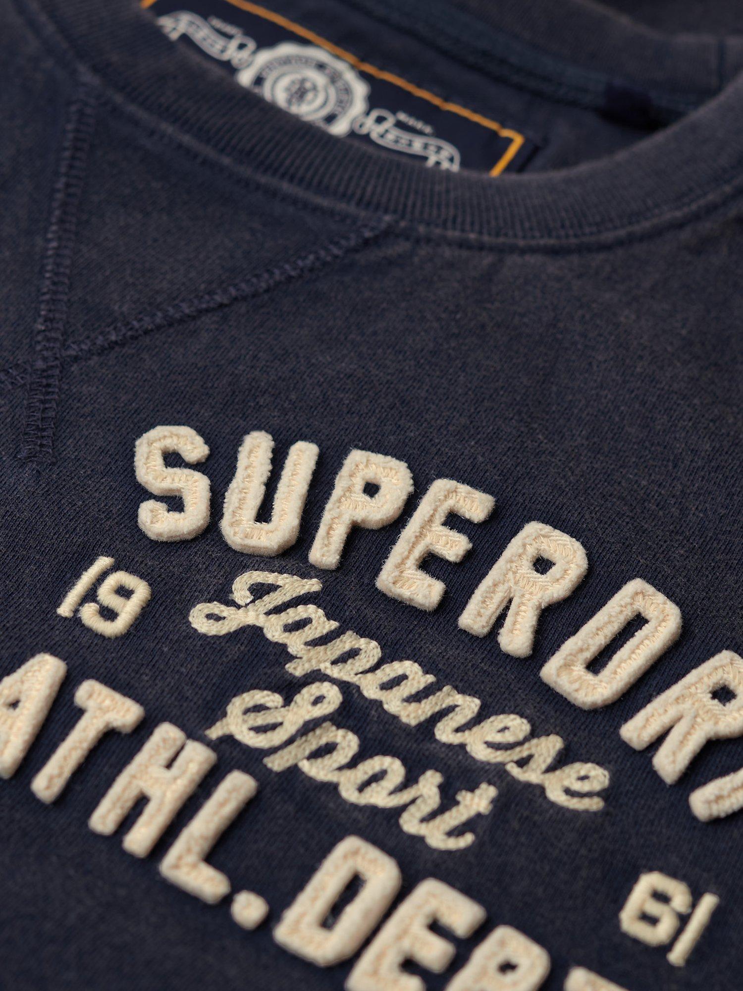 Superdry Vintage Athletic Chest Long Sleeve T-Shirt, Rich Navy, S