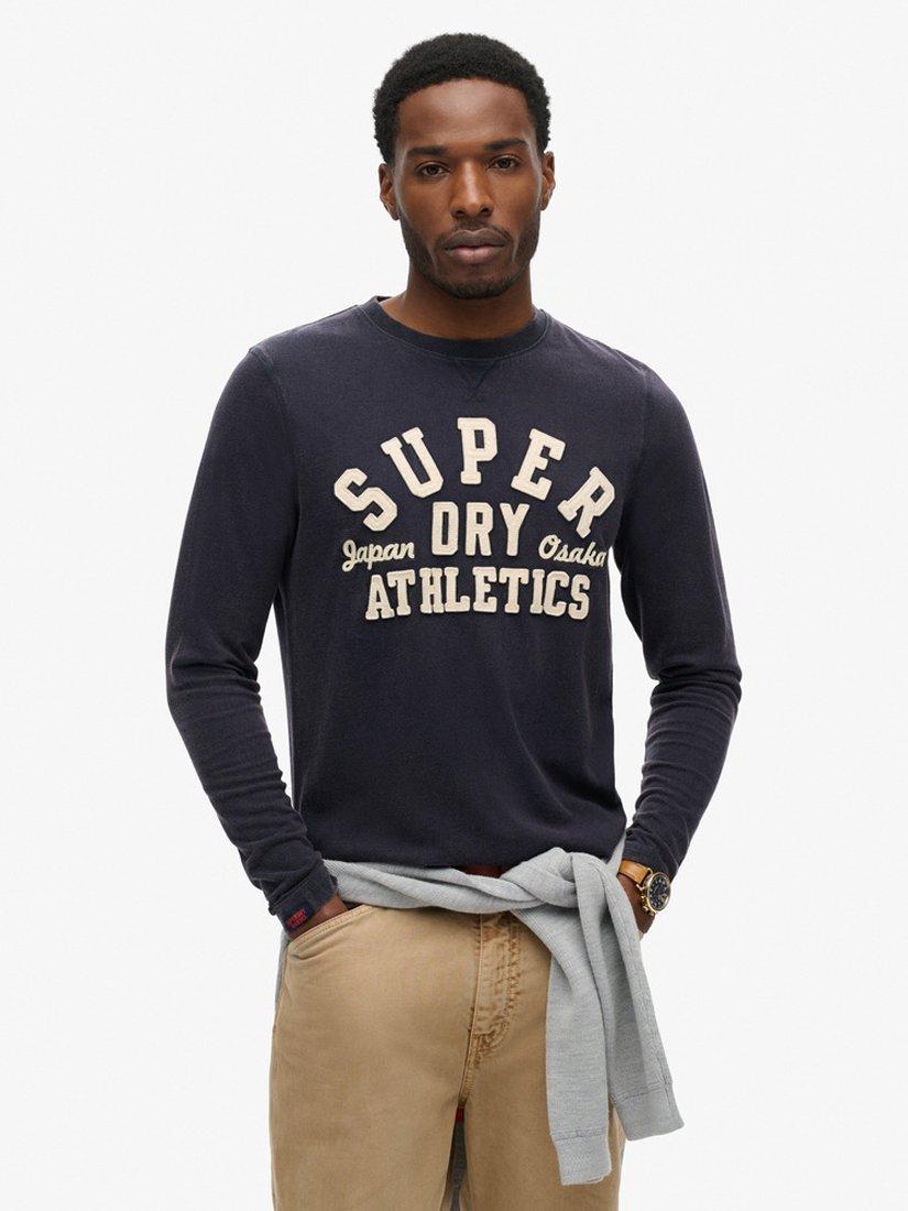Product image 1 of 5, which shows Superdry Athletic Long Sleeve Top, Navy, XXL