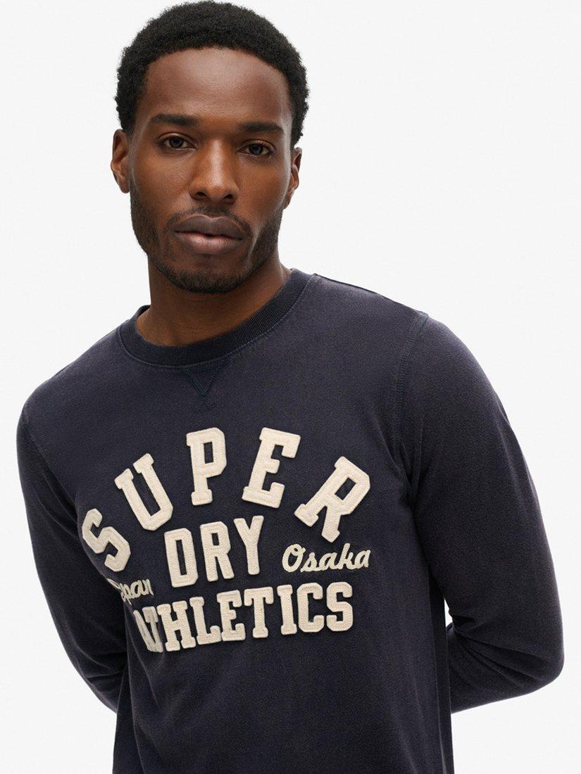 Product image 4 of 5, which shows Superdry Athletic Long Sleeve Top, Navy, XXL