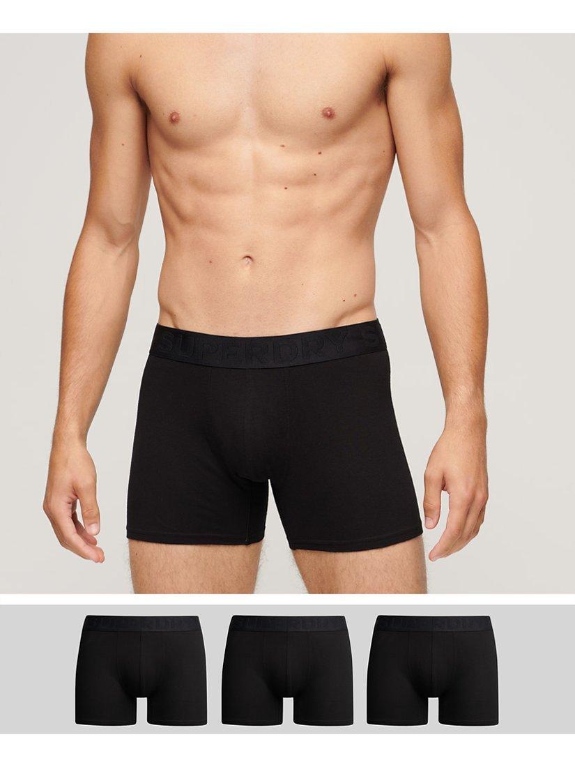 Superdry Organic Cotton Blend Boxers Pack of 3 Black