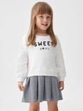 Mango Baby Sweet Soul Sweatshirt Dress, Natural White/Multi