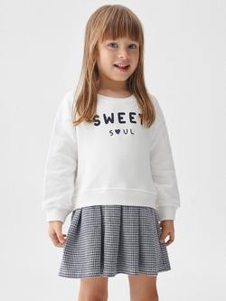 Mango Baby Sweet Soul Sweatshirt Dress, Natural White/Multi, Natural White