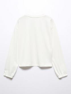 Mango Kids' Cookies Long Sleeve T Shirt, Natural White - view 2, Natural White