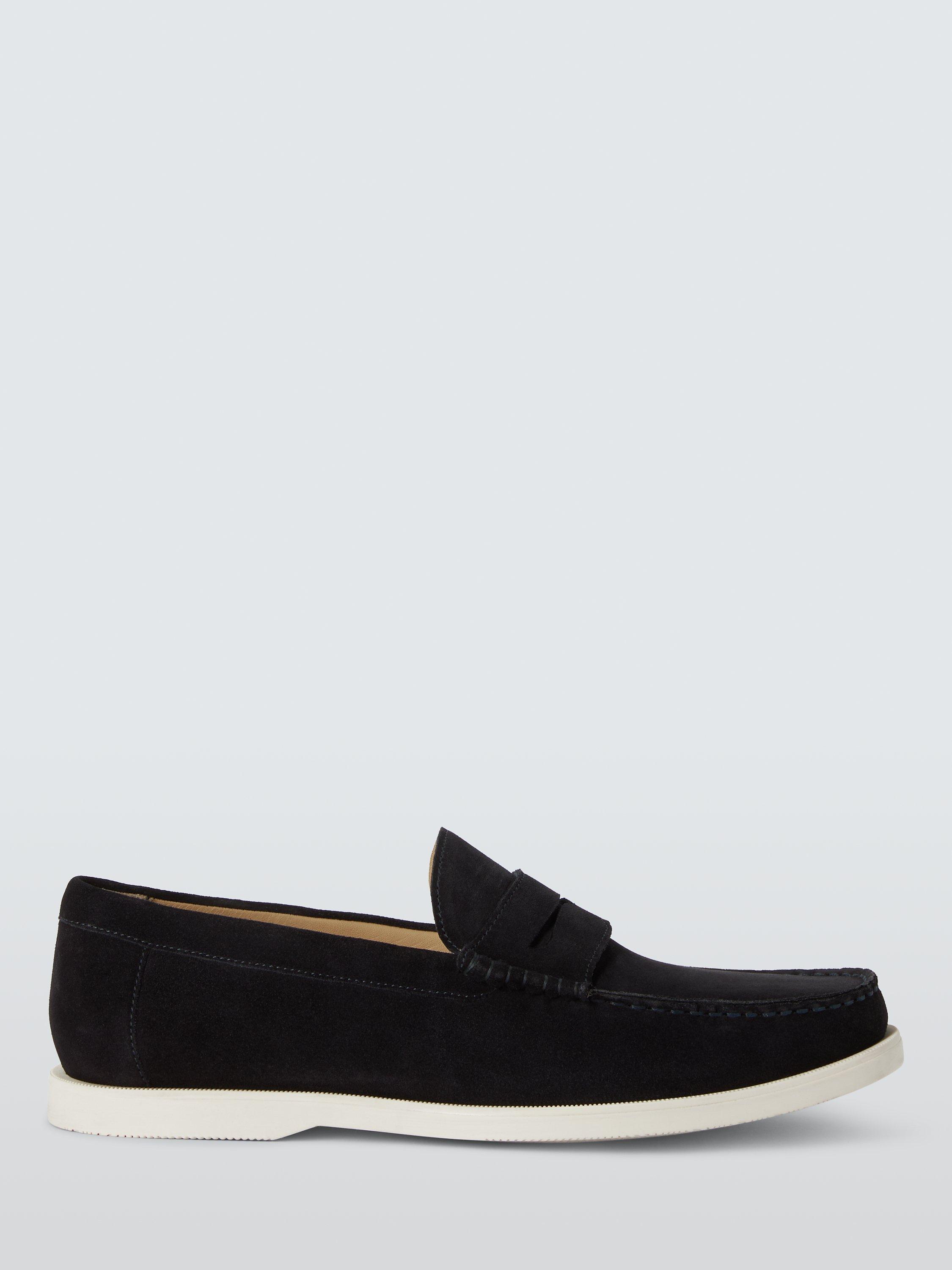 Product image 1 of 6, which shows John Lewis Easy Suede Loafers, Navy, 7