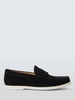John Lewis Easy Suede Loafers, Navy
