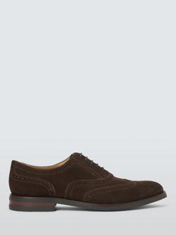 John Lewis Suede Brogue Shoes, Brown, Brown Mid