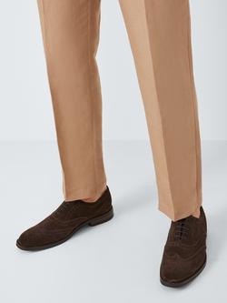 John Lewis Suede Brogue Shoes, Brown - view 2, Brown Mid