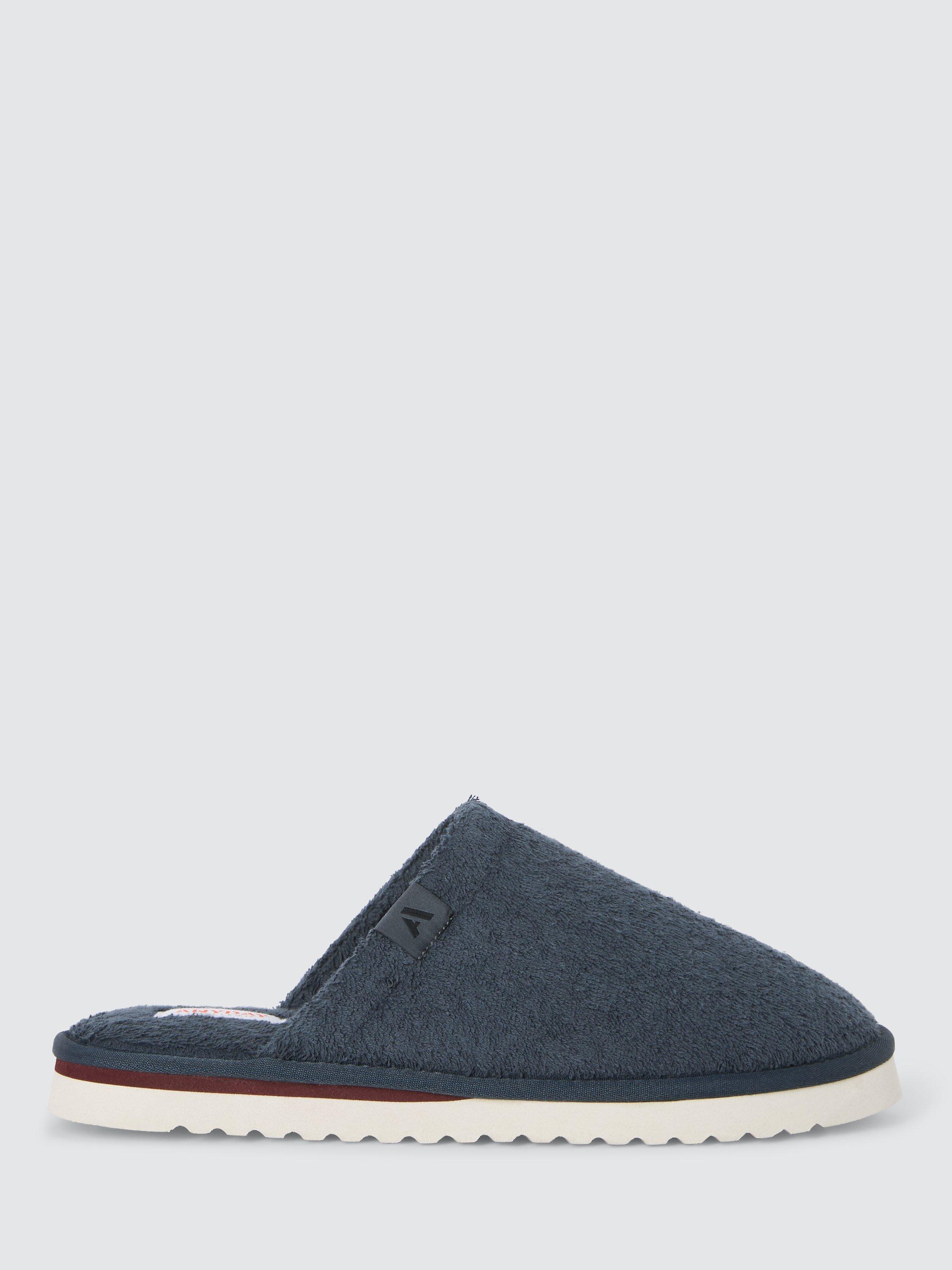 John Lewis ANYDAY Men's Towelling Mule Sandals, Blue Navy