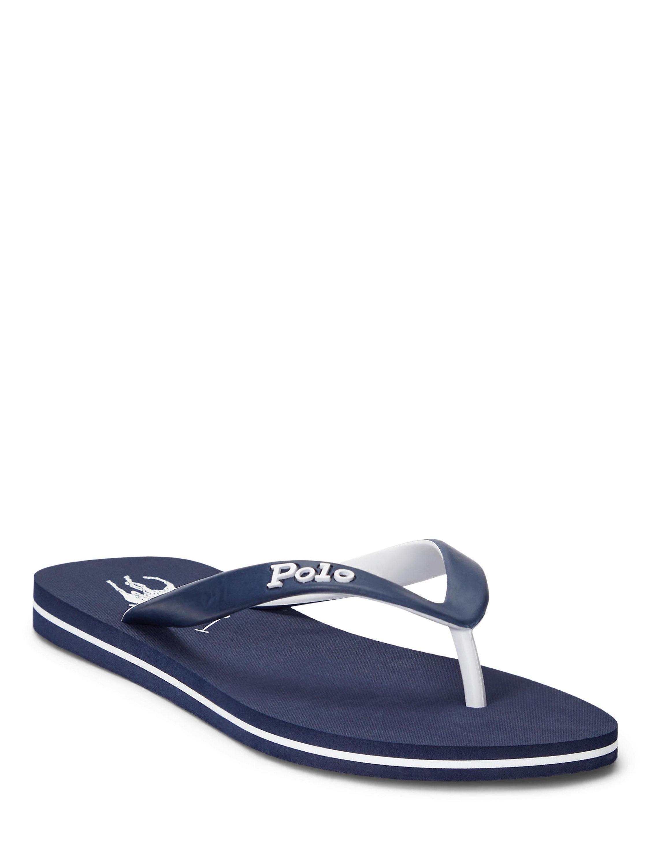 Ralph Lauren Rubber Sandals, Navy/White, 8