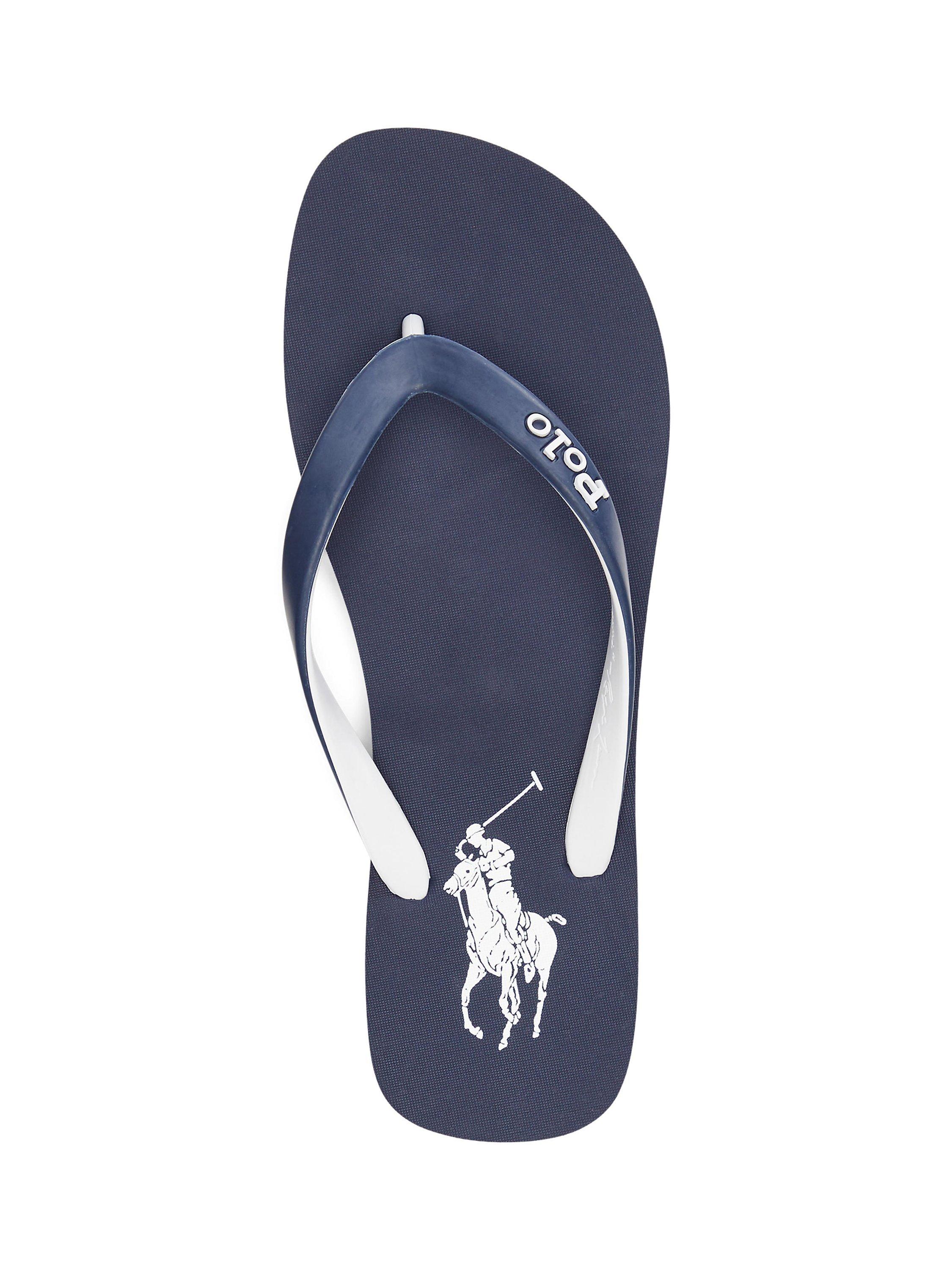 Ralph Lauren Rubber Sandals, Navy/White, 8