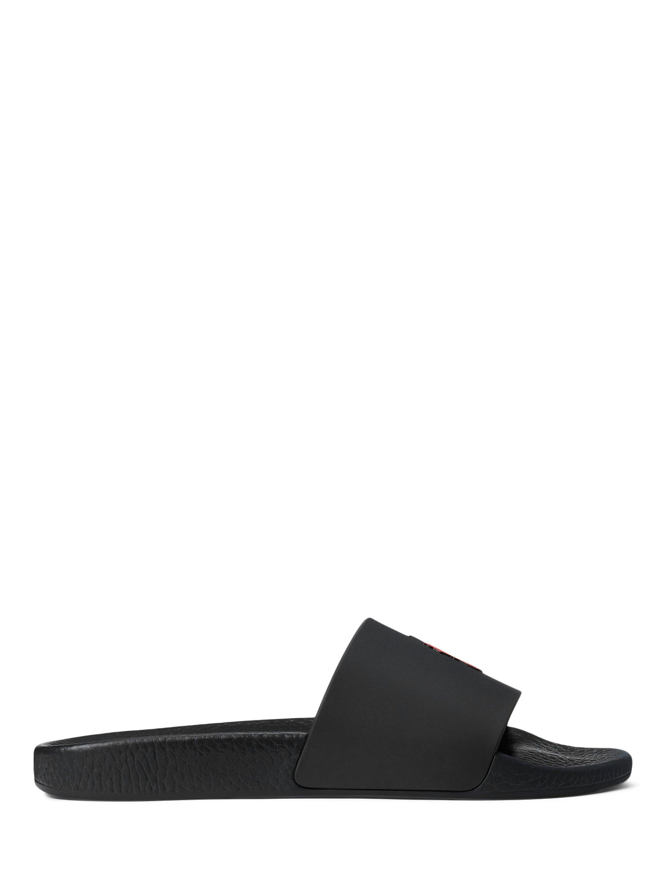 Product image 1 of 4, which shows Polo Ralph Lauren Slider Sandals, Black/Red, 9