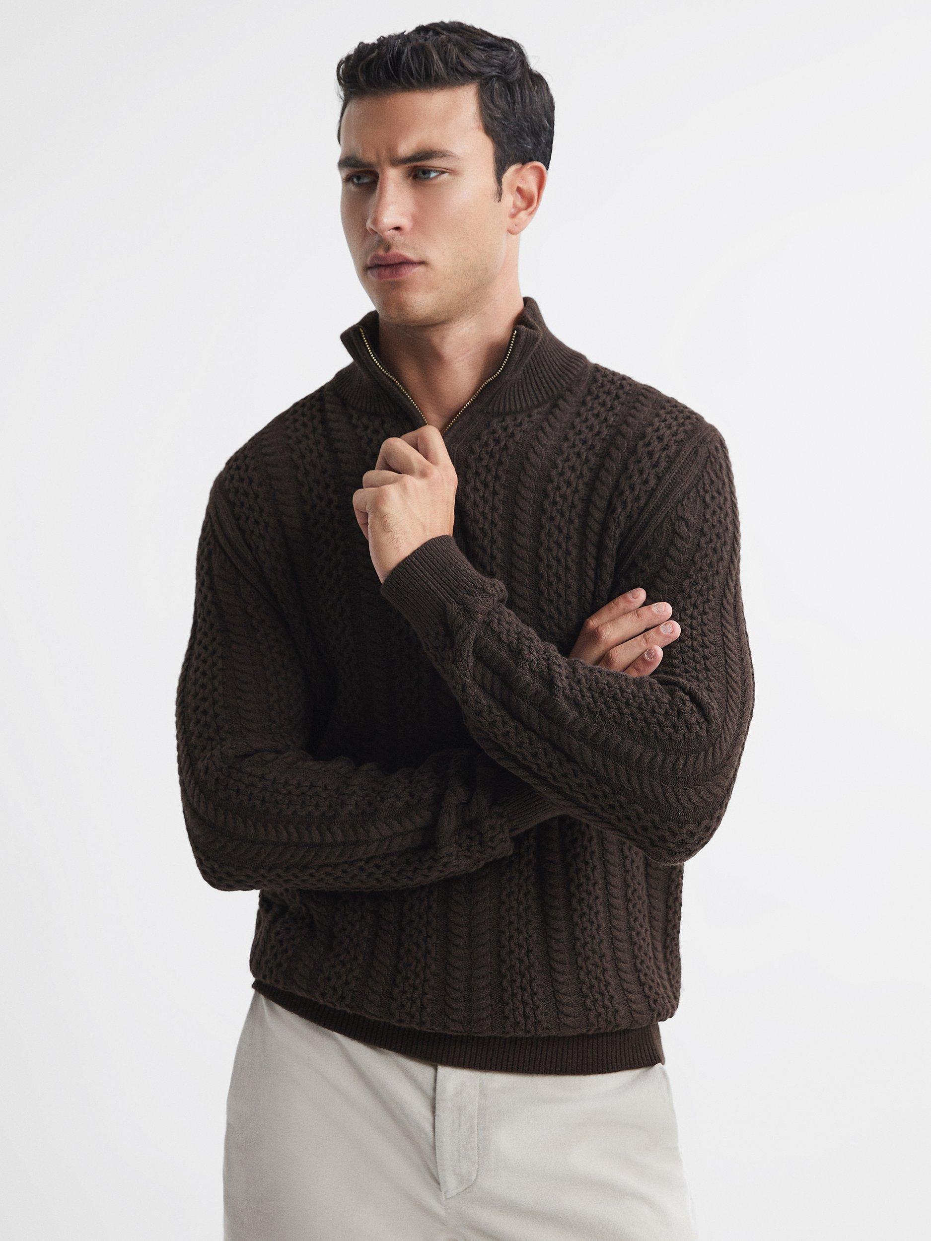 Reiss Bantham Cable Knit Half-Zip Jumper